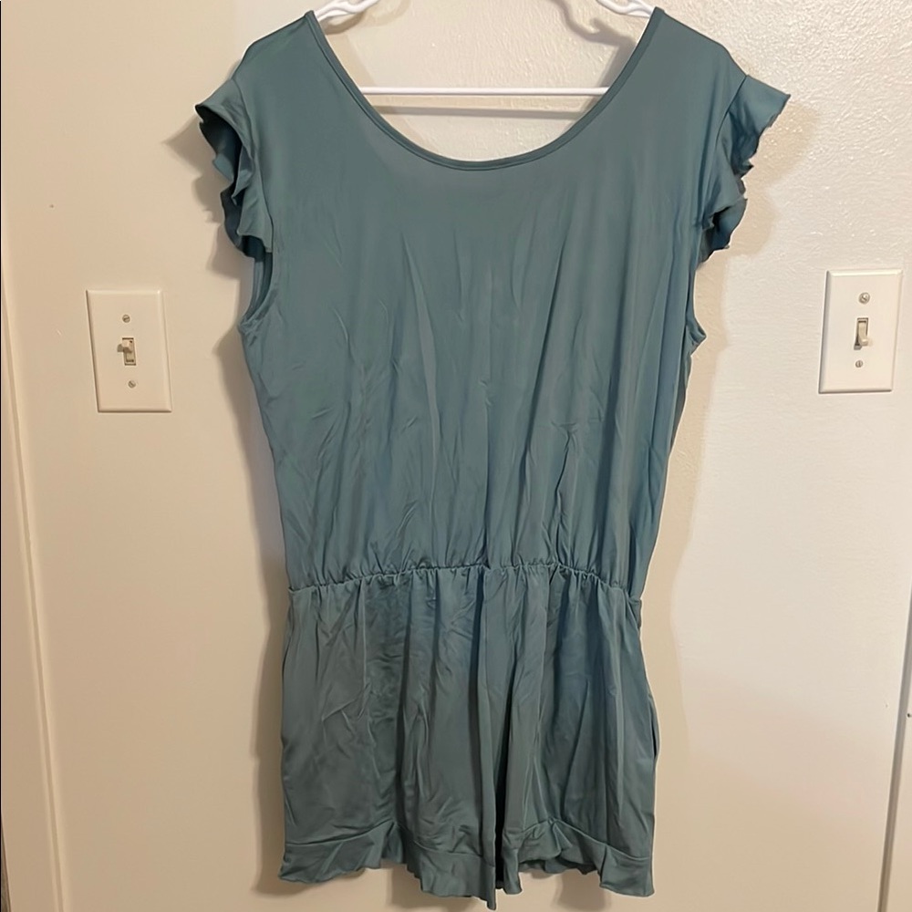 Romper swim suit with pockets